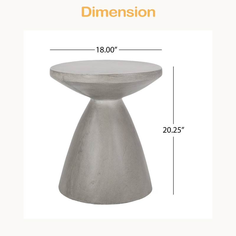 Table d'appoint d'extérieur en béton léger