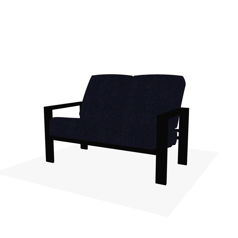 Causeuse Larssen, Spectre indigo Sunbrella®, Noir