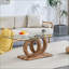 Table basse moderne en verre transparent peu encombrante avec base en panneau de fibres à densité moyenne, facile à nettoyer pour le salon