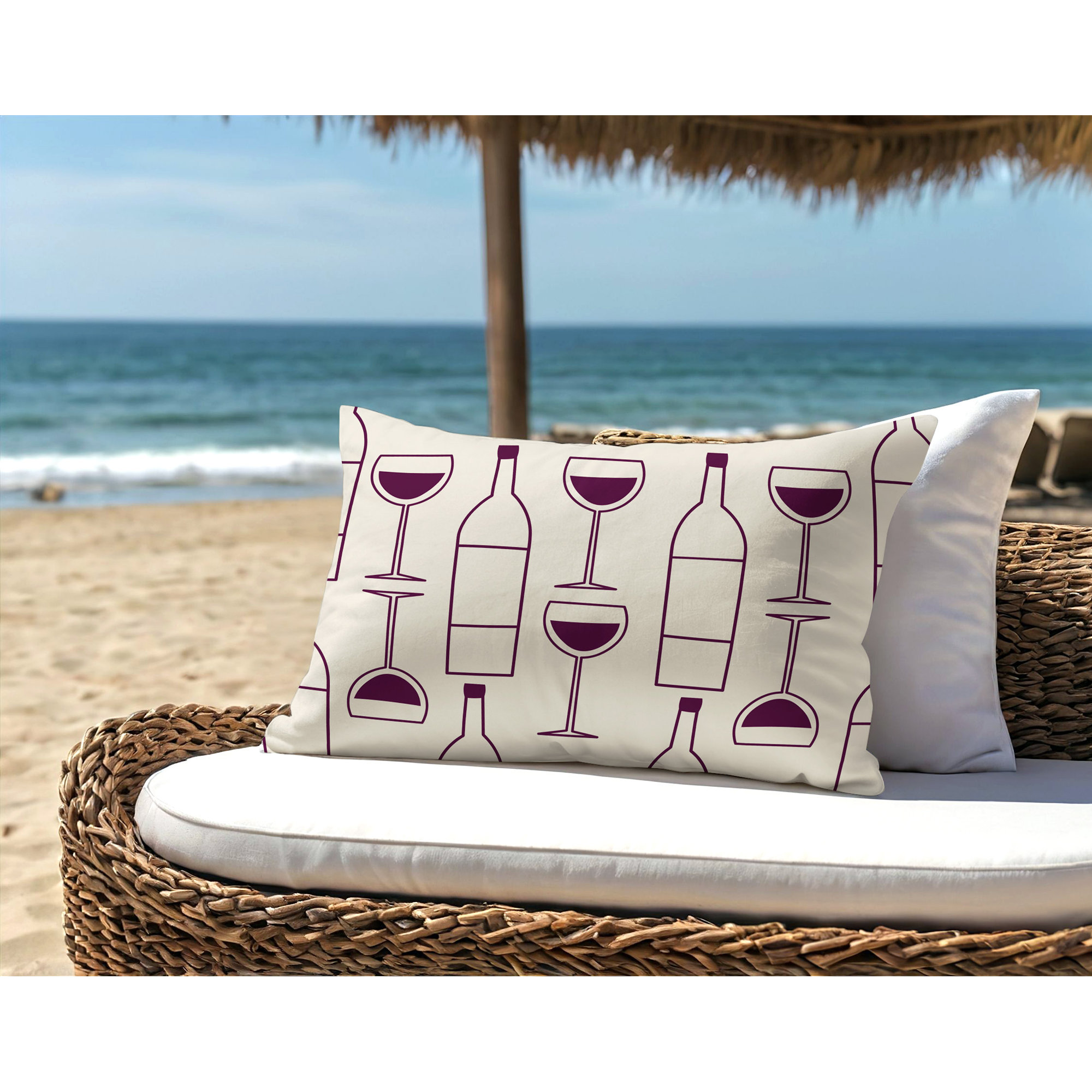 Hyatt Indoor/Outdoor Throw Pillow, 14"H x 20"W, Purple