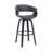 Chagnon Swivel Counter or Bar Height Bar Stool with Arms and Open Back in Faux Leather, Wood-118320594-118320595-118320593