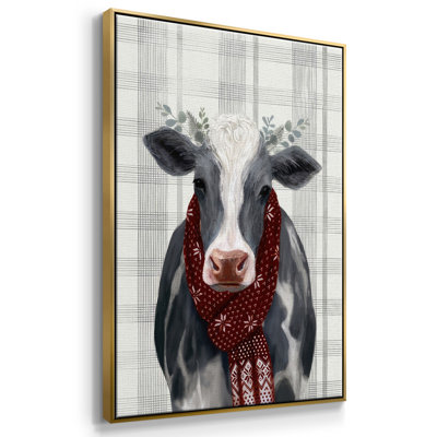 Toile tendue avec châssis Yuletide Cow II