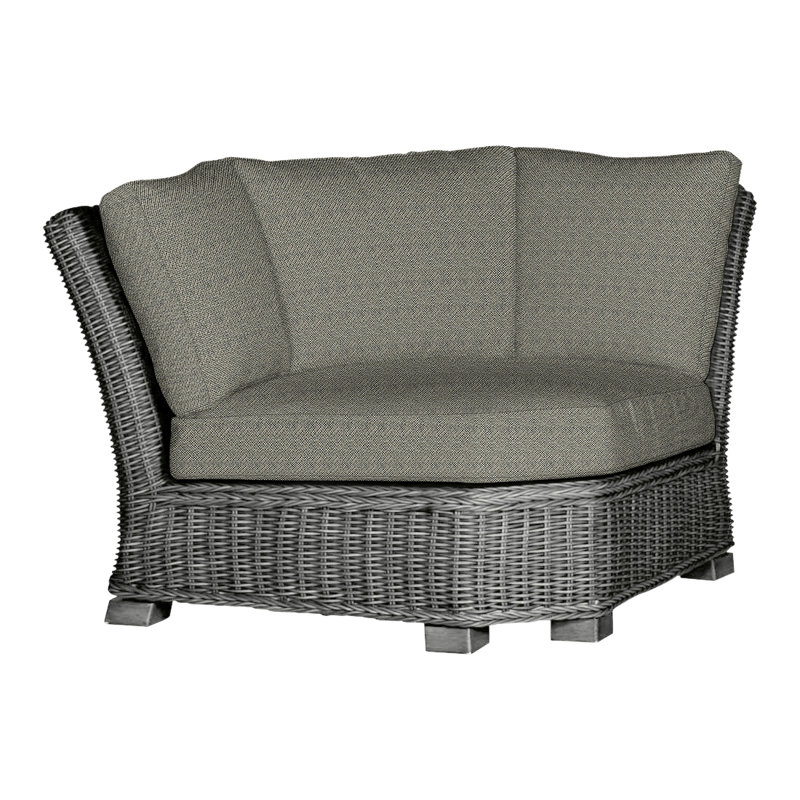 Canapé d'angle modulaire rustique tissé gris ardoise, Gris ardoise, Pas de soudure, Intermix écorce