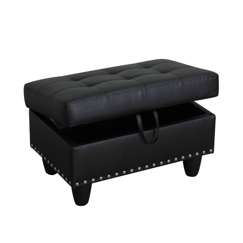 Repose-pieds avec rangement Ginger, Noir