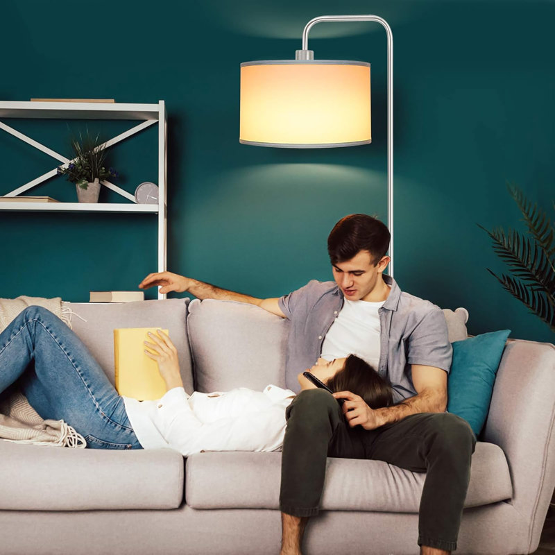 Lampe DEL sur pied 64 "pour le salon, Argent argent