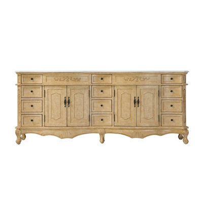 Meuble-lavabo double 84 po beige antique