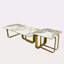 Ensemble de tables basses modernes Modern avec plateau en pierre frittée, structure en métal doré, pour chambre à coucher, salon