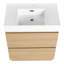 Meuble-lavabo 30 po avec lavabo simple - Armoire moderne autoportante en chêne avec double tiroir encastré en bois d'ingénierie dans une unité de rangement fonctionnelle-235889798-235889799