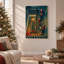 «Singing Carolers on Staircase with Tree Christmas», art mural sur toile-460041654