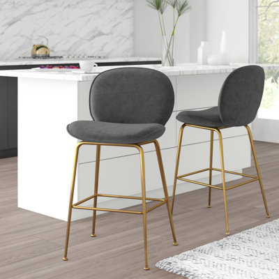 Bithlo Upholstered Counter Stool with Metal Frame