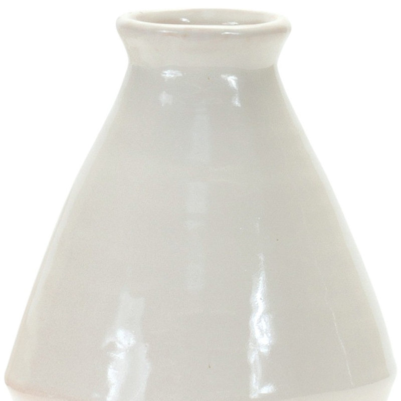 Ensemble de deux vases de table ronds blancs en terre cuite 6,25 po