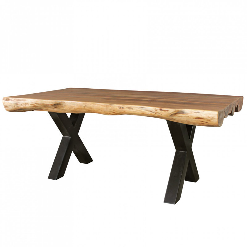 Maloof Acacia Rectangular Wood Top Dining Table, 77cm H x 200cm L x 100cm W