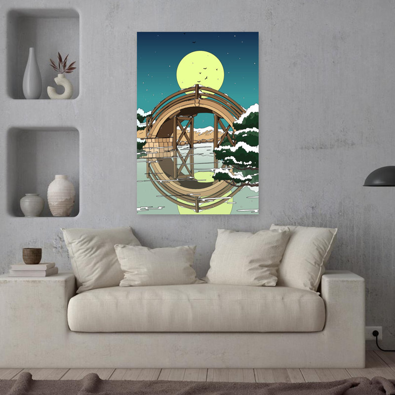 Contemporary Art Abstract Minimalist Peaceful Landscape Nature Wall Art - Wrapped Canvas Print, 91.44 cm H x 60.96 cm W