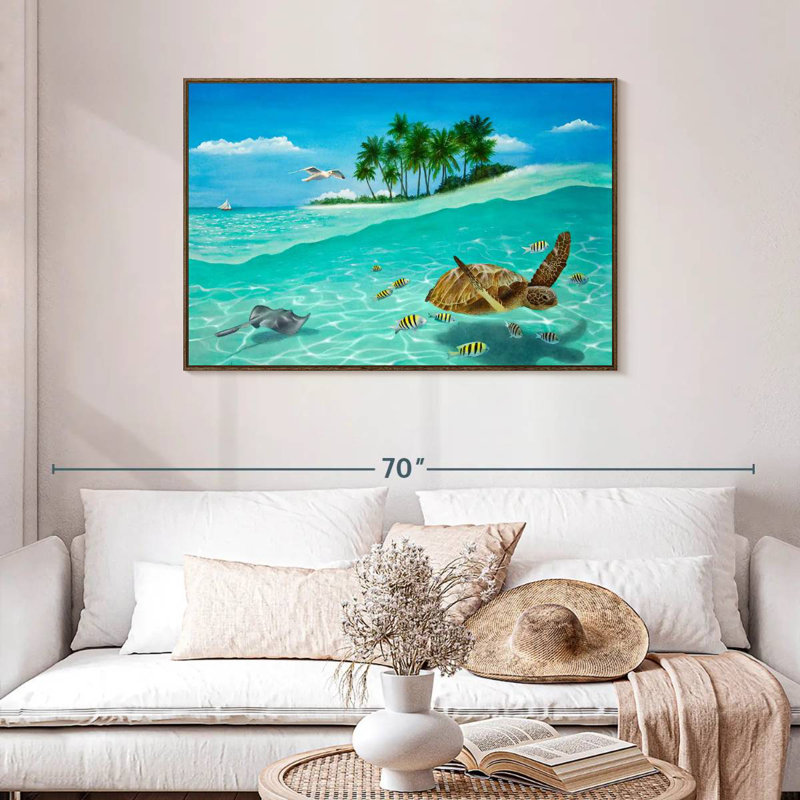 Breezin ', Cadre flottant noyer, 43 po x 29 po