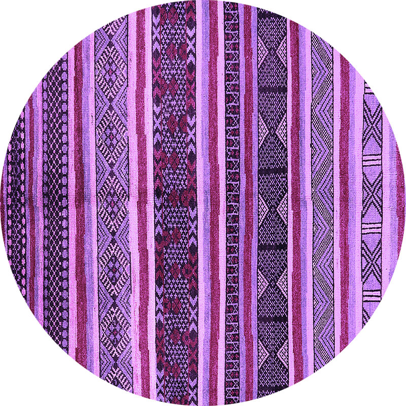 Kaleeah Washable Striped Indoor Rug, Round 3'