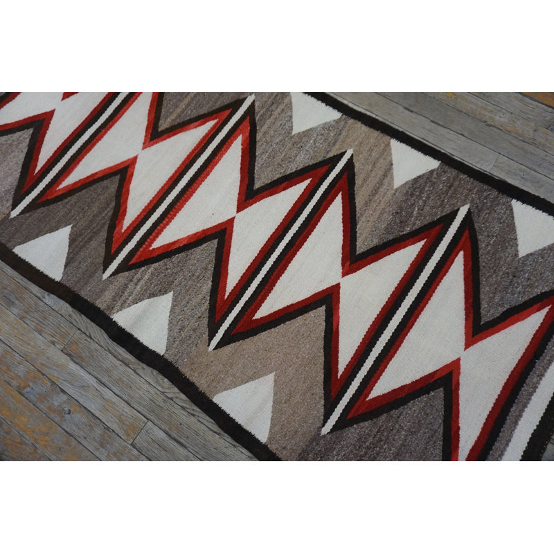 Tapis antique antique à tissage plat Navajo