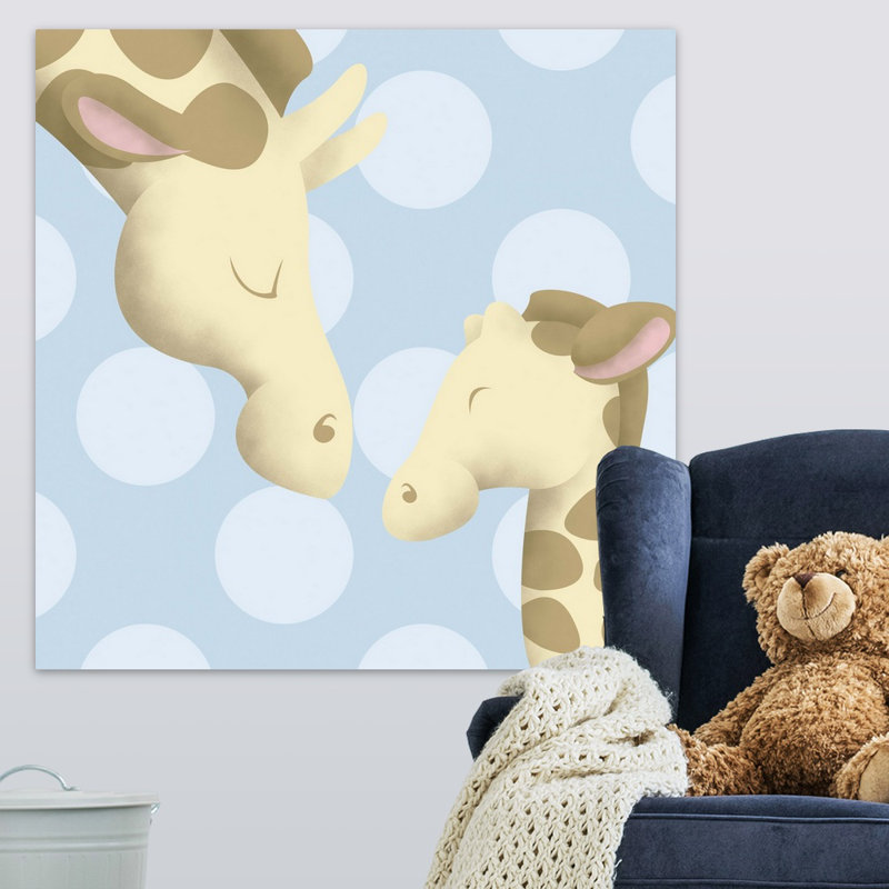 Giraffe maman et baby art Carrickfergus, H 36 po x l 36 po x P 1,25 po, Toile