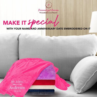 Couverture douce et confortable personnalisée pour couple - Cadeaux noir - 40 x 60 pouces