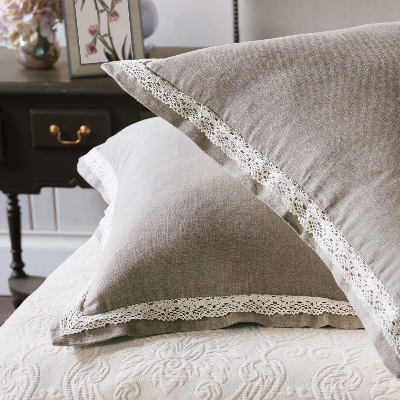 Sabelle Gold/Off-White Linen Farmhouse / Country Duvet Cover Set, Queen Duvet Cover + 6 Additional Pieces
