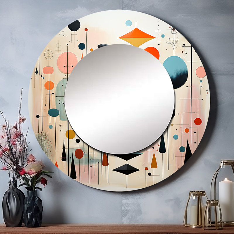 Miroir mural rose Mid Mid Century Whimsical Wonders I - Mid Century, 23 po x 23 po