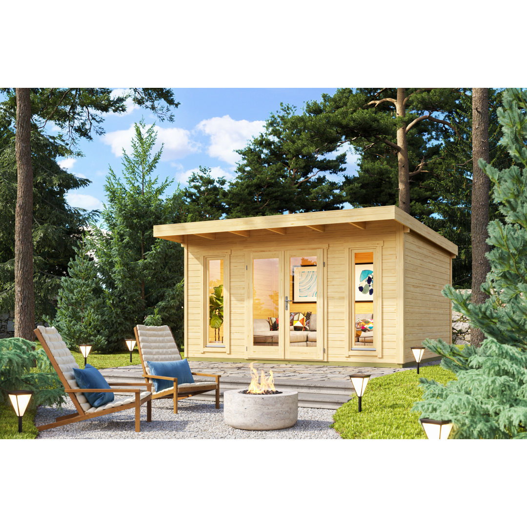 Lasita - 13.5 x 11.5 Ft. Premium Log Cabin With Tempered Double Glazed Windows (44mm)