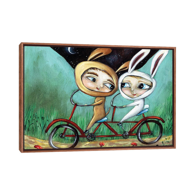 Tandem par Heather Renaux - impression d'art graphique, Toile avec cadre brun, H 40 po x l 60 po x 1,5 po, Pas de tapis