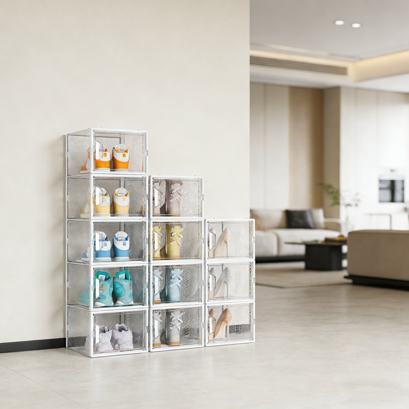 Rangement pour chaussures 12 pièces empilable transparent