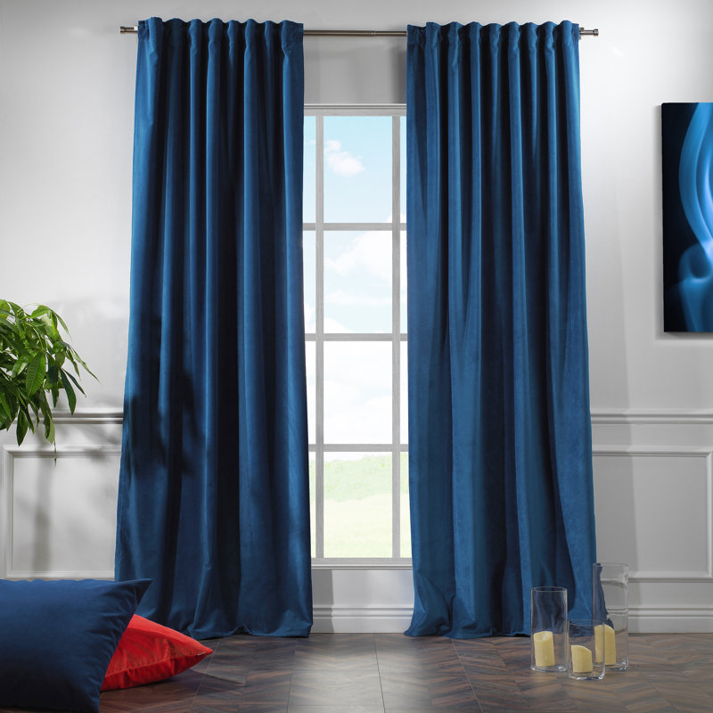 Decorative Double Panel in Matt, Extra Wide X Extra Long, L 52 po x L 63 po, 45 bleu marine
