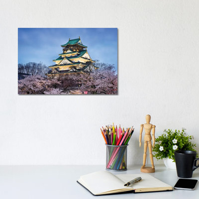Osaka Castle In Spring by Jan Becke - Wrapped Canvas Print