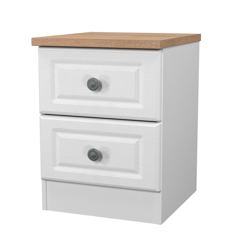 Arpelar 37cm W Manufactured Wood Bedside Table, White