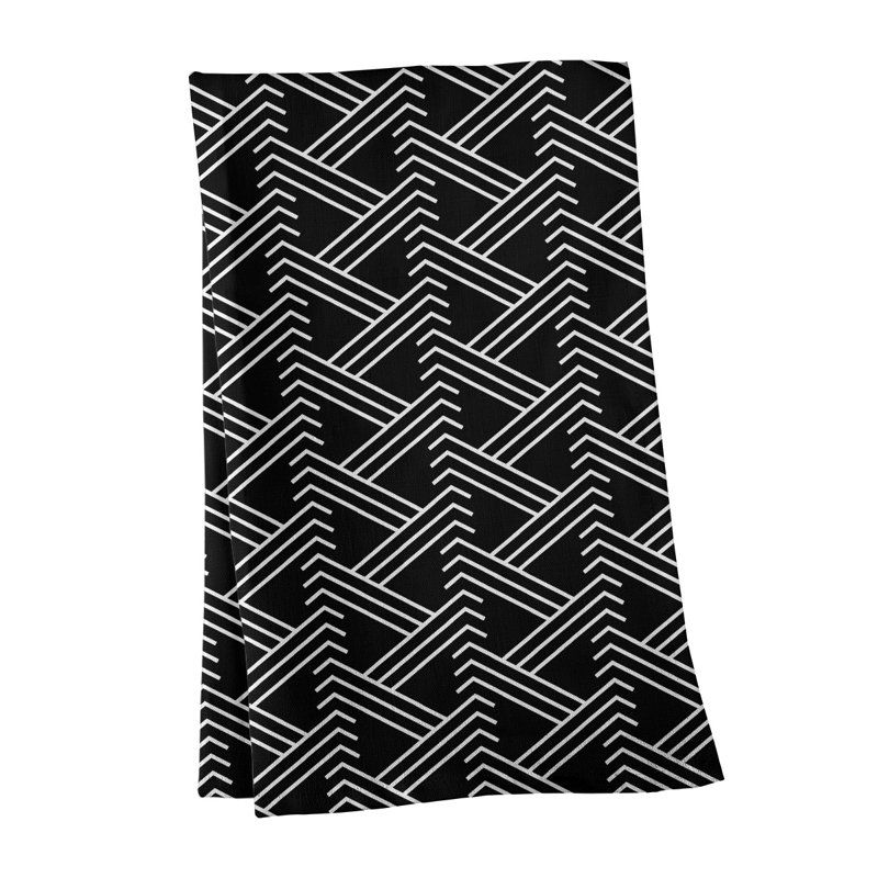 Jordao Tea Towel Kitchen Towel, Black/White, Cotton Twill