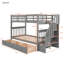 Lit superposé simple avec trois tiroirs pour la chambre à coucher, dortoir - gris Stairway-123760046
