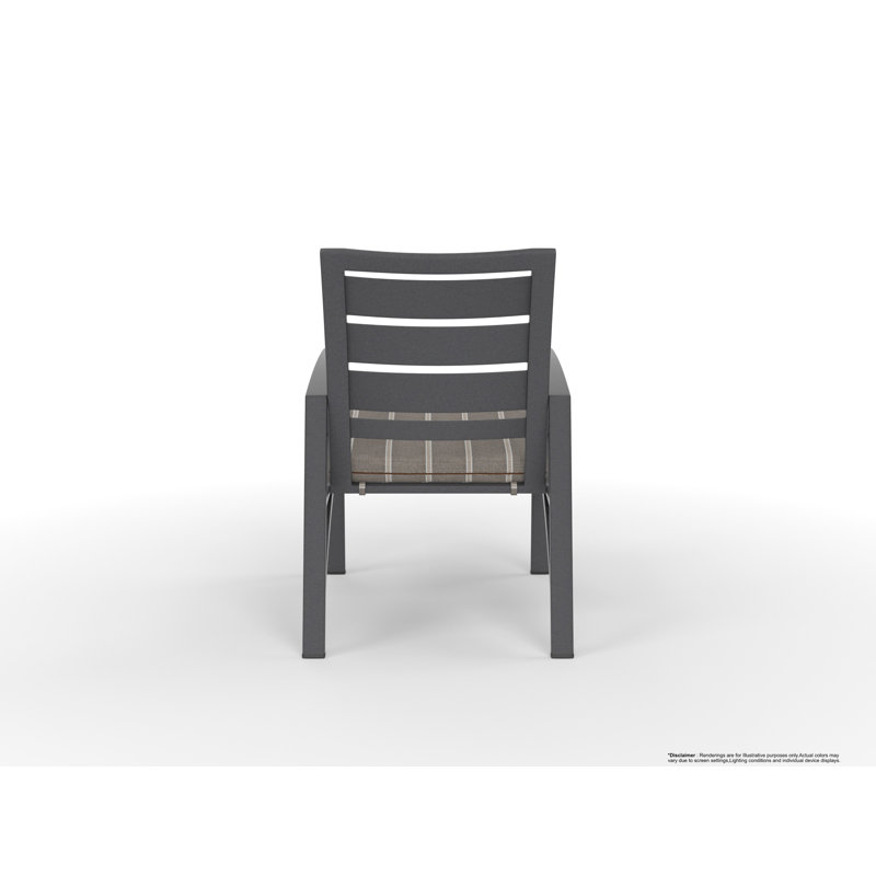 Arc Outdoor Bar Stool, Graphite, Stitches Slate