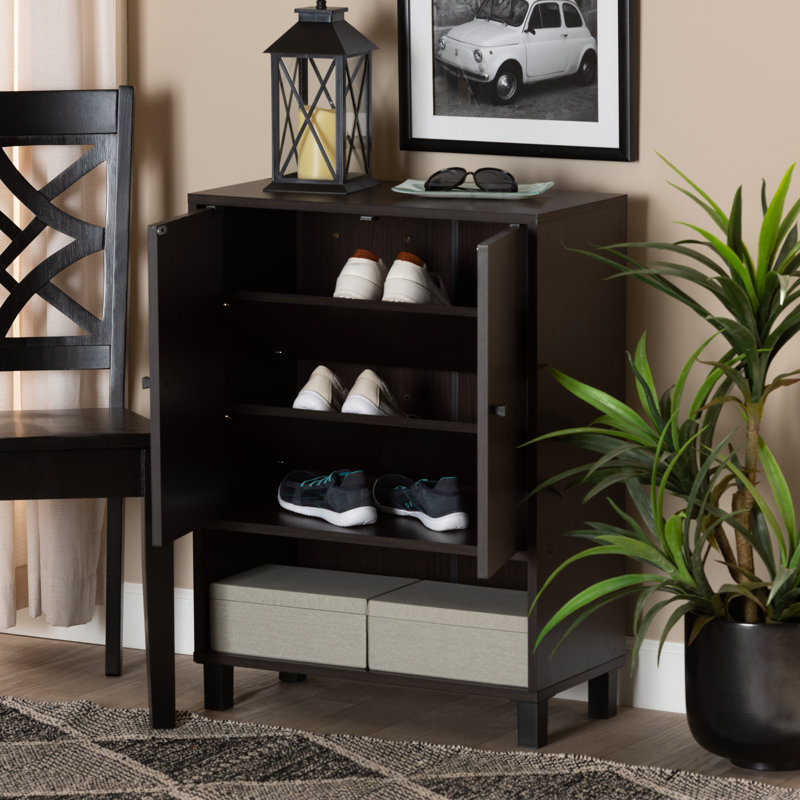 Armoire de rangement pour chaussures Marialy, Brun