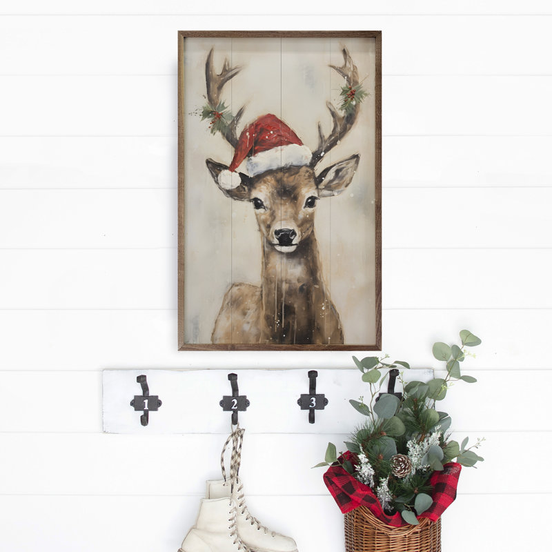 Renne avec chapeau par Petals Prints Design, H 16 po x l 10 po
