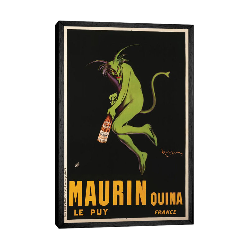 Maurin Quina Advertisement, C.1922 by Leonetto Cappiello - Print on Canvas, 66.04 cm H x 45.72 cm W, Black Framed Canvas