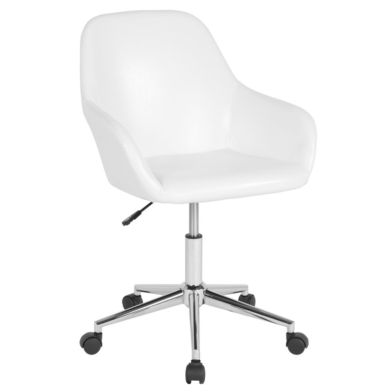 Chaise pivotante rembourrée LeatherSoft Cortana, Blanc