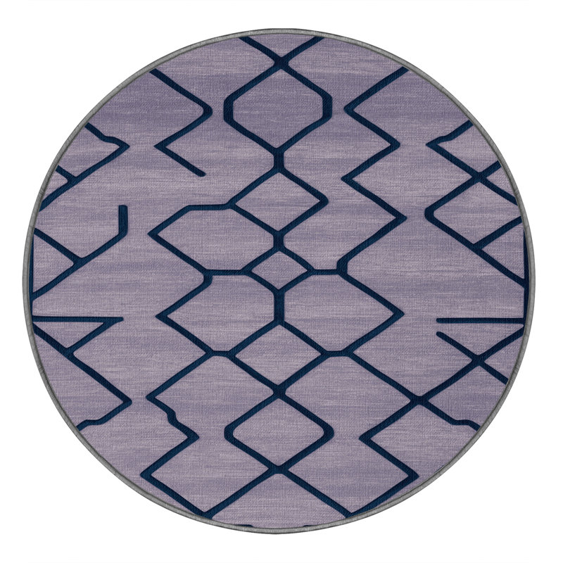 Tapis mauve lavable à la machine, Rond 3 pi