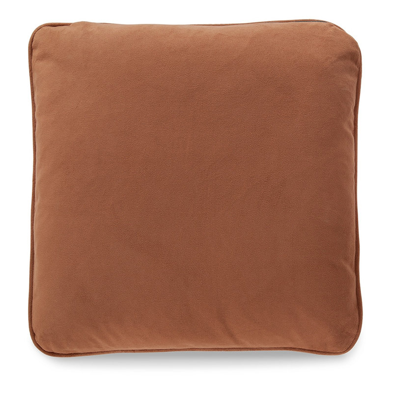 Wali Square Accent Throw Pillow, 20 Inch, Feather Fill Polyester, Spice Orange