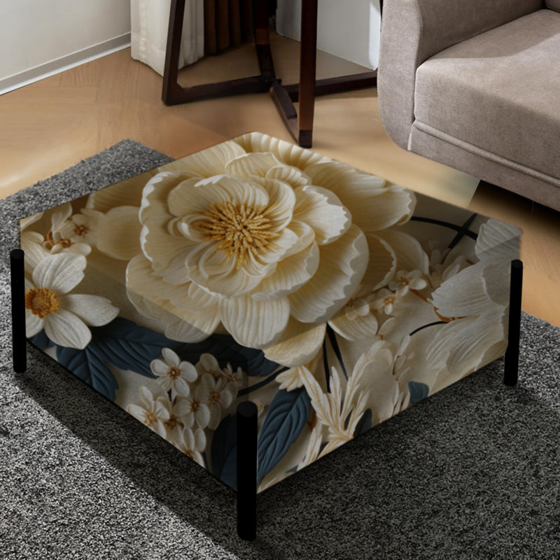 Grand repose-pieds carré Radiant Floral Inspired Floral Botanic IV