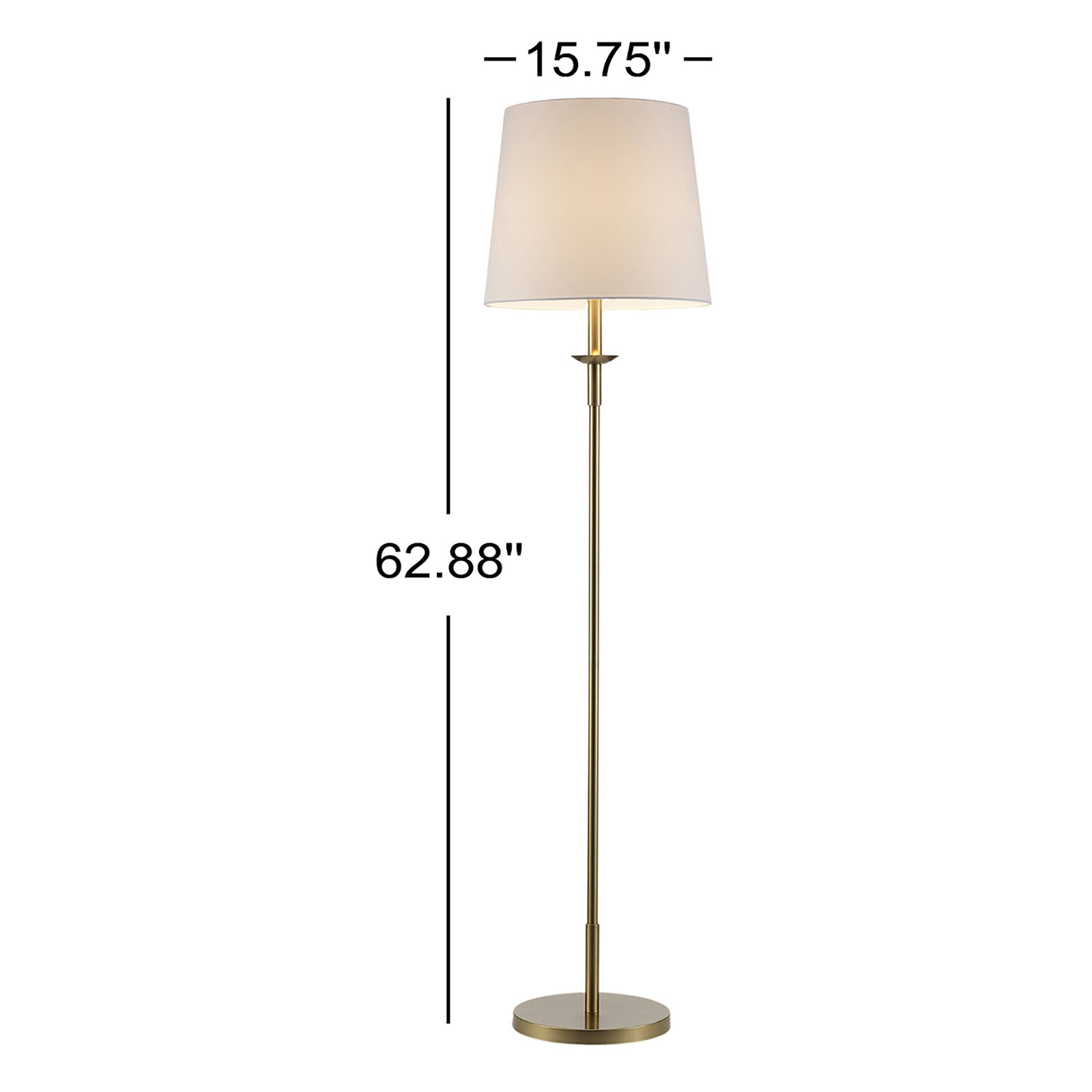 Charter 63" Dimmable Floor Lamp, Antique Gold