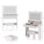 Très grande coiffeuse à miroir à DEL de 31 po x 20 po + ensemble de tabouret à coussin souple, interrupteur tactile, 3 couleurs, luminosité réglable, rangement de grande capacité, coiffeuse compacte convenant aux petits espaces