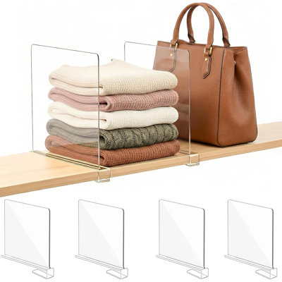 Organisateur de sac à main à cloisons pour garde-robe: organisateur de chandail en acrylique de 11 pouces de hauteur (très grand)