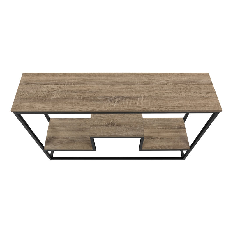 Accent Table, Console, Entryway, Narrow, Sofa, Living Room, Bedroom, Metal, Laminate, Dark Taupe