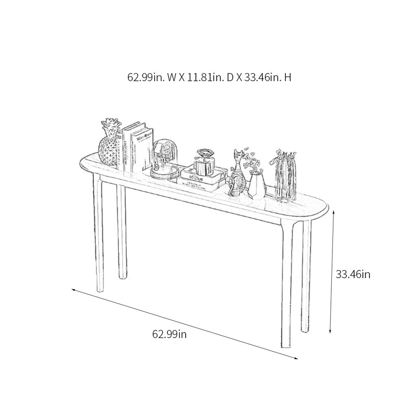 Console Modern, H 33,46 po x l 62,99 po x P 11,81 po