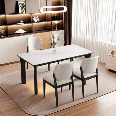 Elegant Ash Wood Dining Table Set