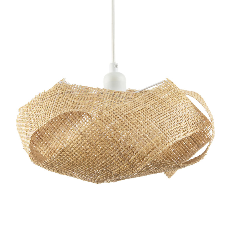 16cm H Rattan Drum Pendant Shade ( No Direct Attachment Method ) in Brown
