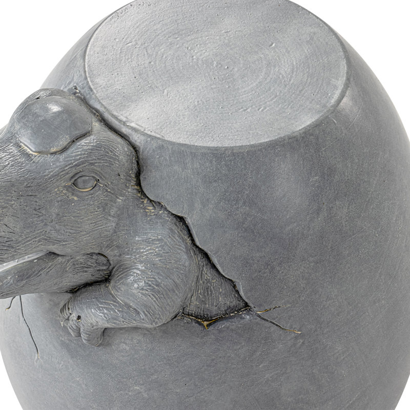 Round Concrete Outdoor Side Table, Grey
