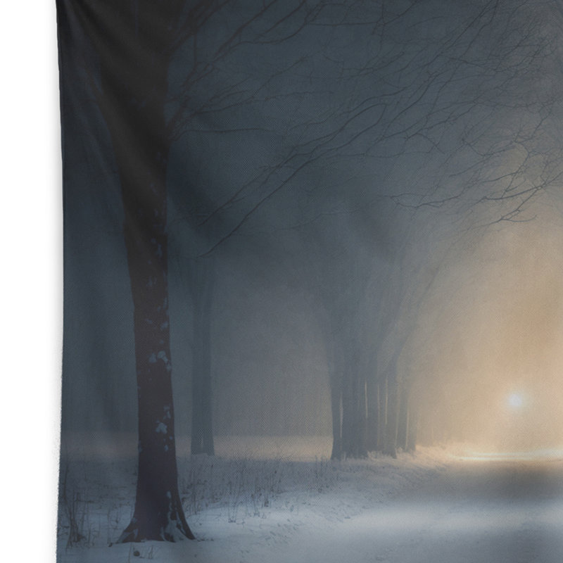 Tapisserie d'hiver en polyester polyester avec des punaises, H 32 po x l 39 po