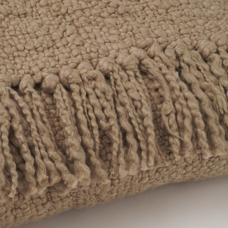 Jeté en coton tissé sable Kambal, Taupe